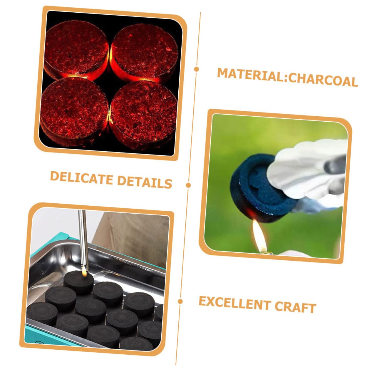 Mipcase Pastillas de Carbón Vegetal Carbón Negro Fácil de Usar y Ligero 70 para Barbacoa Portátil Adecuado para Fiestas Familiares y Senderismo al Aire Libre