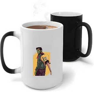 Gift for Guitarists Walking Dead Inspired Walking Away with His Guitar Zombie Design 11oz 15oz Color Changing Mug