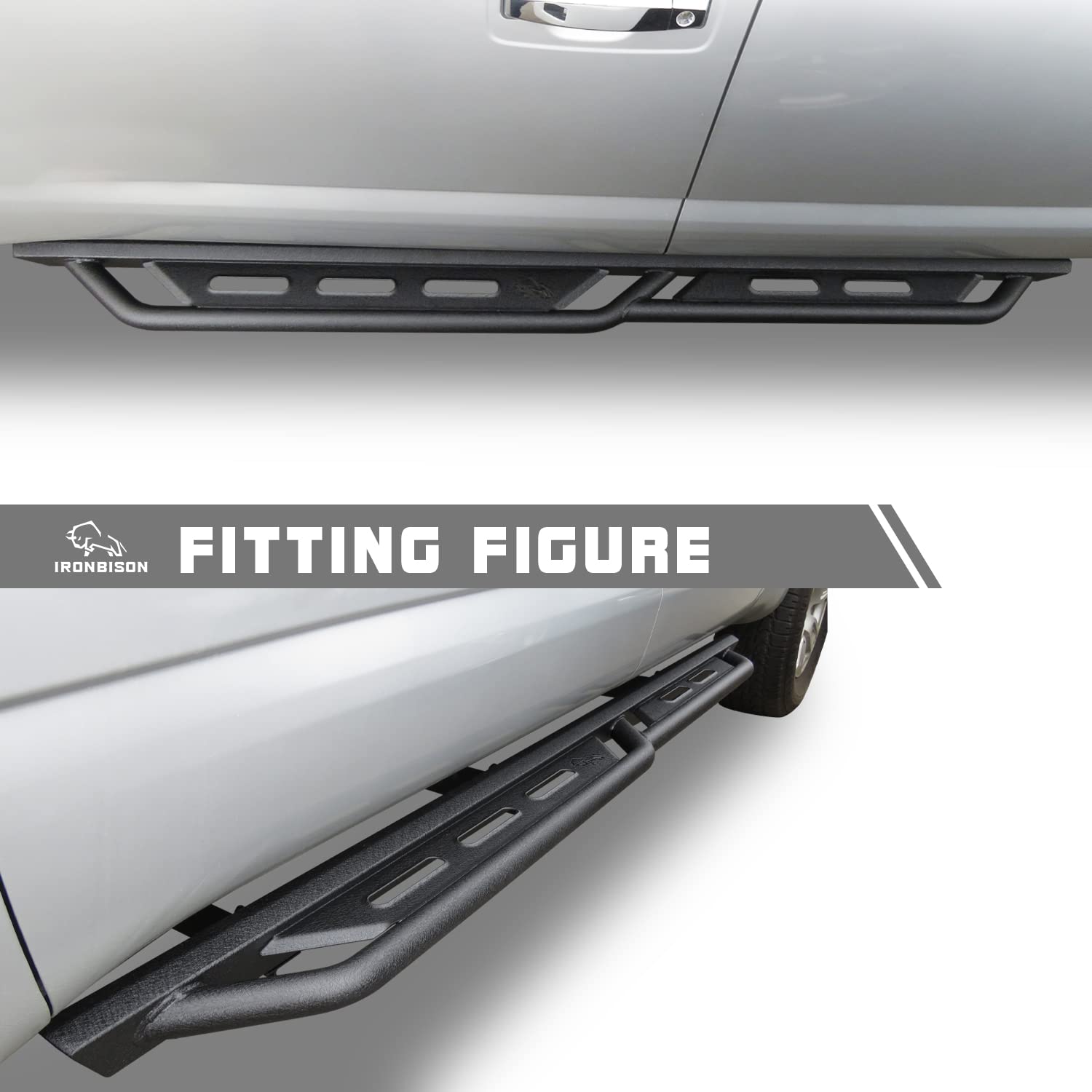 IRONBISON Running Boards Fit 2004-2024 Nissan Crew Cab / 2016-2024 Titan XD Crew Cab Heavy Duty Titan Side Steps Nerf Bars Step Rails Rock Sliders Heavy Texture Black