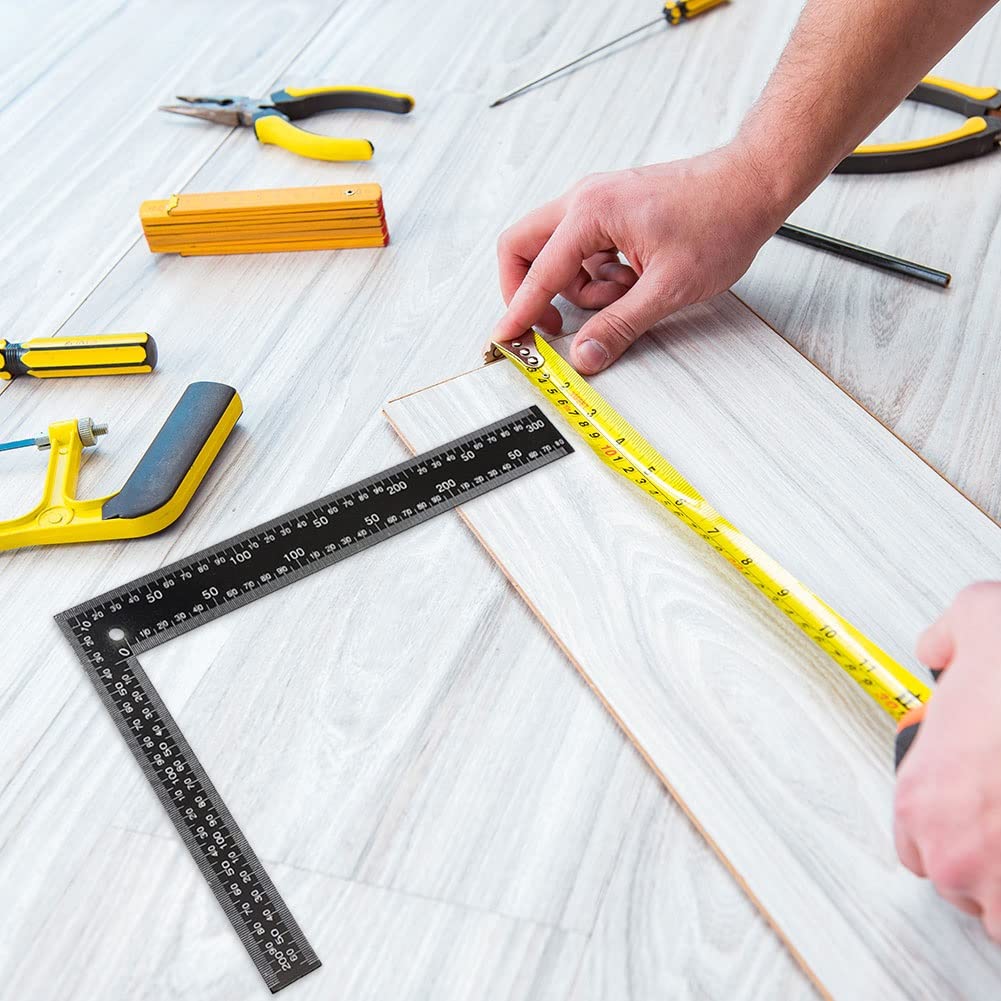 Precision Leather Square Ruler Right Angle 90 Turn Ruler Woodworking Carpenter Measuring Tool Woodworking Carpenter Gauge