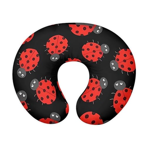 Forchrinse Funda de almohada de lactancia de mariquita roja para lactancia materna y alimentación con biberón, funda de almohada elástica suave y