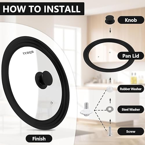 Miniatura 7 de Tapa universal de vidrio de silicona para todas las ollas, apta para microondas, tapa de silicona antideslizante, fácil de limpiar (10 pulgadas, 11