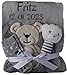 Wuff-Dogsworld Babydecke mit Namen Bestickt + Zugabe Babyrassel oder Babysocken Geschenk Baby Taufe Geburt Junge Mädchen Baby,Schwarz günstig Kaufen-Wuff-Dogsworld Babydecke mit Namen Bestickt + Zugabe Babyrassel oder Babysocken Geschenk Baby Taufe Geburt Junge Mädchen