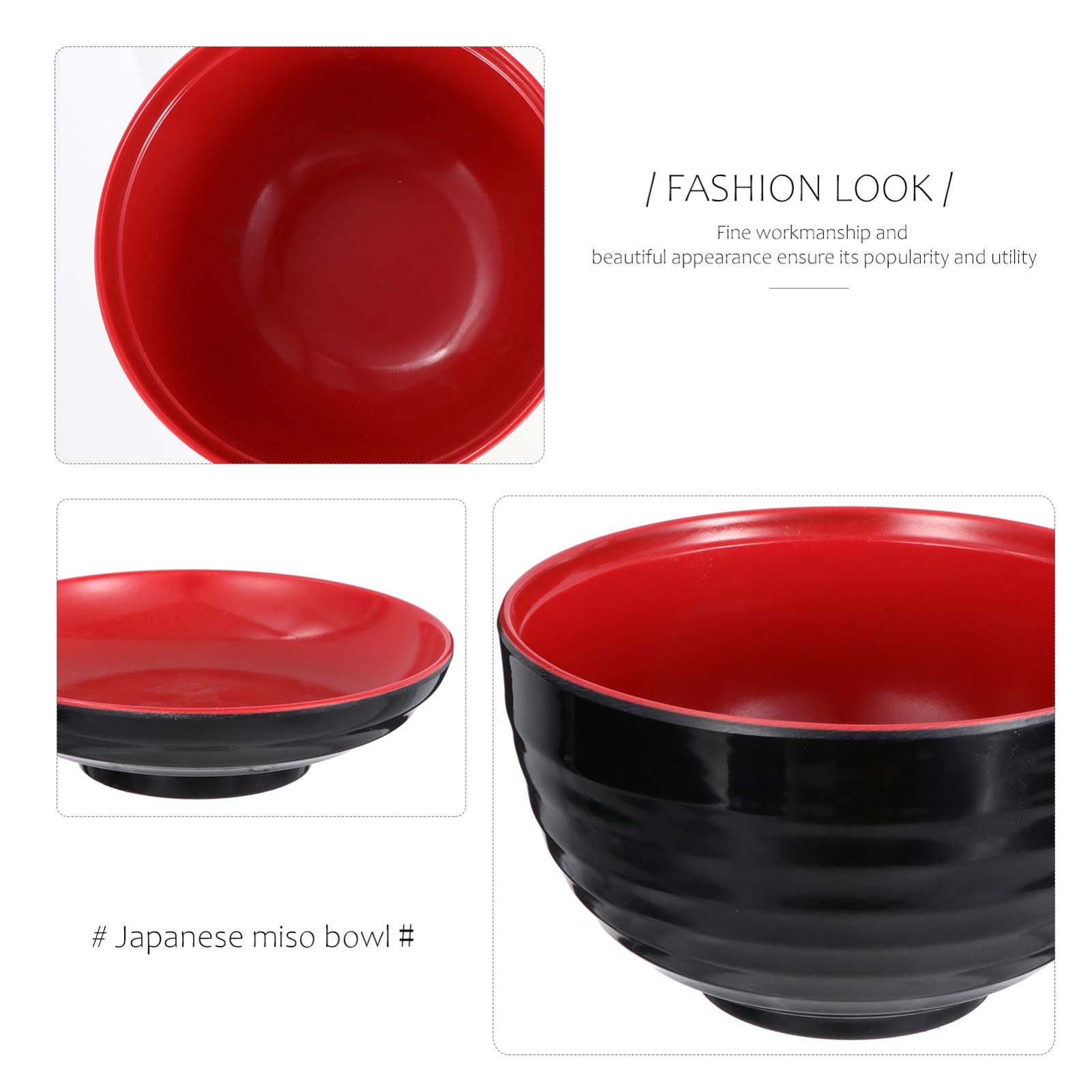 HEMOTON Miso - Ciotole da zuppa giapponesi con coperchio, 2 pezzi (15 x 15 x 11 cm, 5 cm
