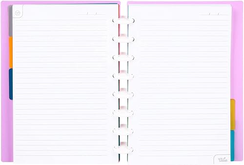 Vista 222 de Talia - Agenda personalizable con aros, (Fireworks Deep Lake, con discos Deep Lake, tamaño mediano (7.5 x 9.75 pulgadas).