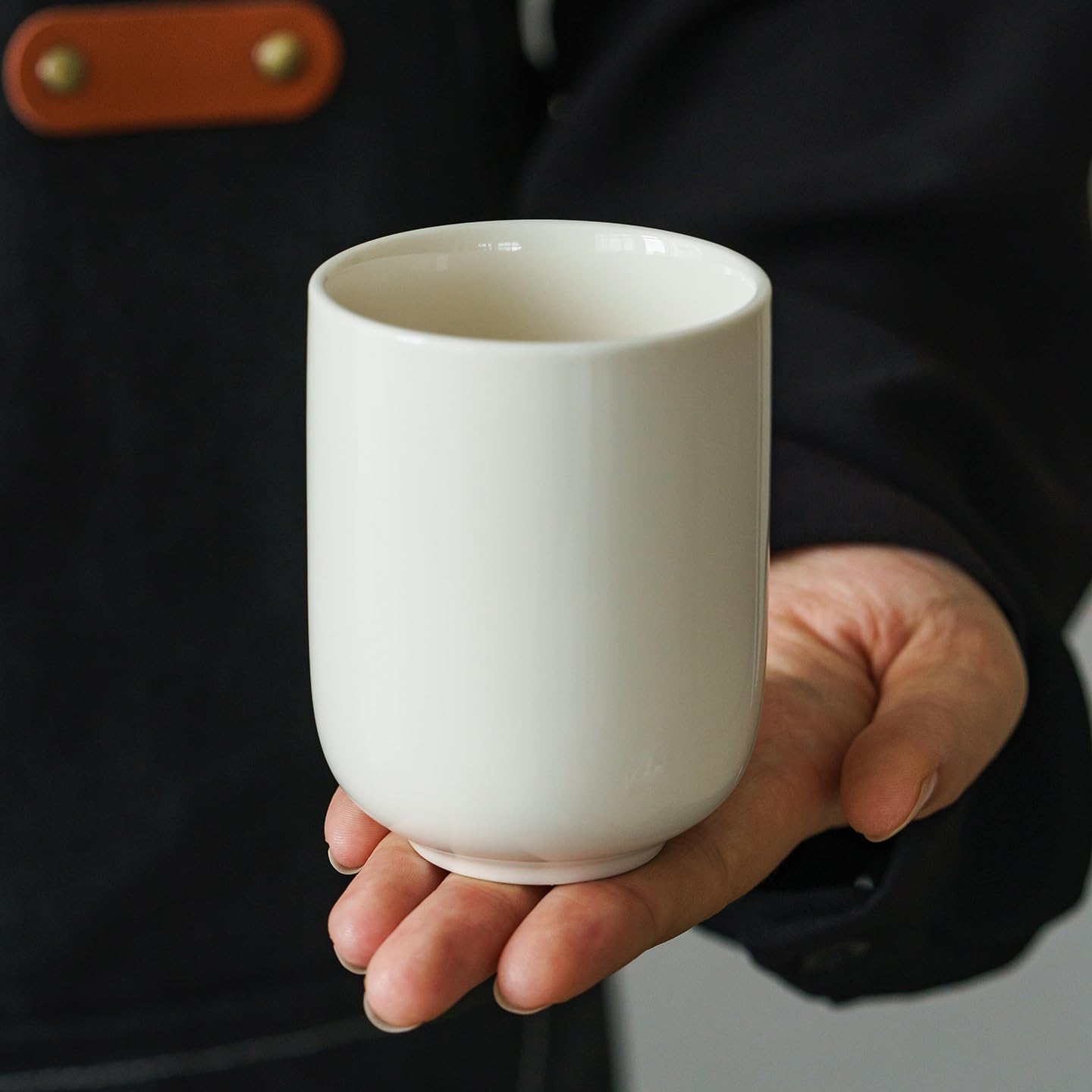 Taza Café Leche Desayuno Taza de Lados Rectos, Taza Desayuno, té cerámica Grande, café y Leche Porcelana Blanca