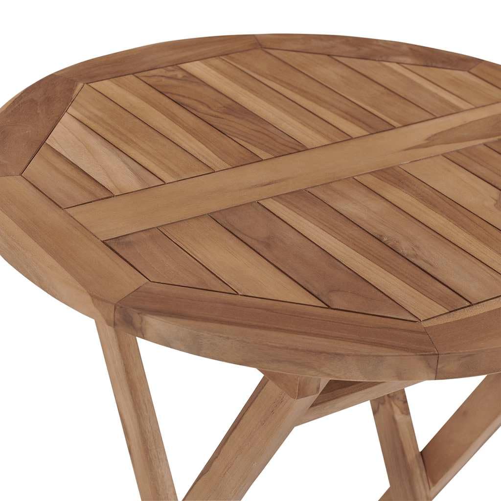 Set di 3 sedie pieghevoli in legno di teak, set da pranzo in legno di teak massiccio per terrazza, tavolo e sedie pieghevoli in legno, robusto e stabile, portata 110 kg