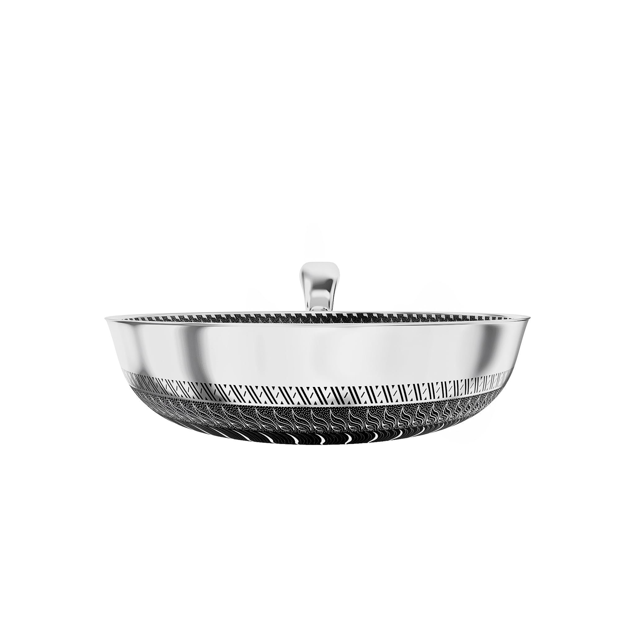INTIGNIS Padella con coperchio per forno – antigraffio incisa al laser antiaderente, Home Essentials, per saltare, arrostire, arrostire, grigliare, padella in alluminio inox 28 cm