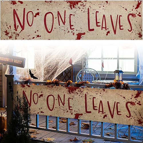 Watayo 71" x 20" Halloween Bloody Banner Yard Sign- Burlap Horror...
