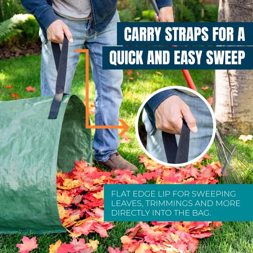 MEKKAPRO Big Gulp Leaf Bags, 2-Pack Lawn Bags with Reinforced Handles, 53 Gallon, Reusable Yard Waste Bags, Garden Waste Bag - Image 4