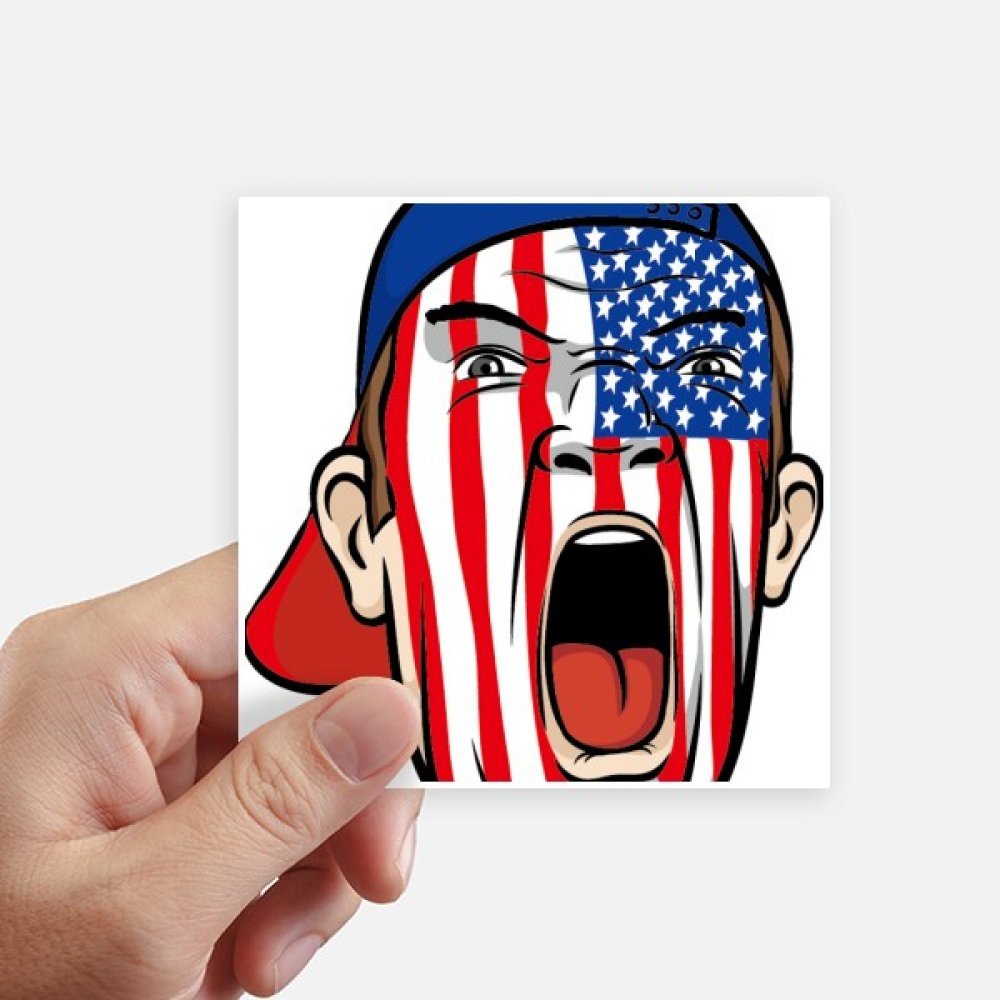 Decal drapeau USA multicolore 10cm autocollant moto et mur