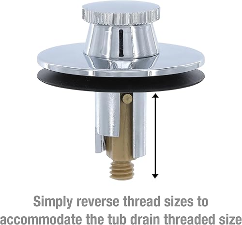 Miniatura 6 de Danco 88599 Tapón de drenaje de servicio pesado, para uso con bañera y ducha serie 1200, Sterling, Casper y Duracraft, cromado