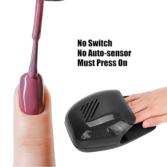 Portable Nail Dryer, Portable Nail Fan Dryer, Cooling Refrigeration Fan Nail Polish Fast Dryer For Regular Nail Polish(black)
