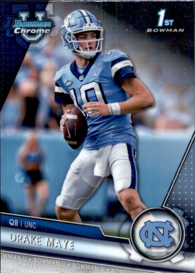 2023 Bowman University Chrome #200 Drake Maye North Carolina Tar Heels Football Card - Sportscard Superstore