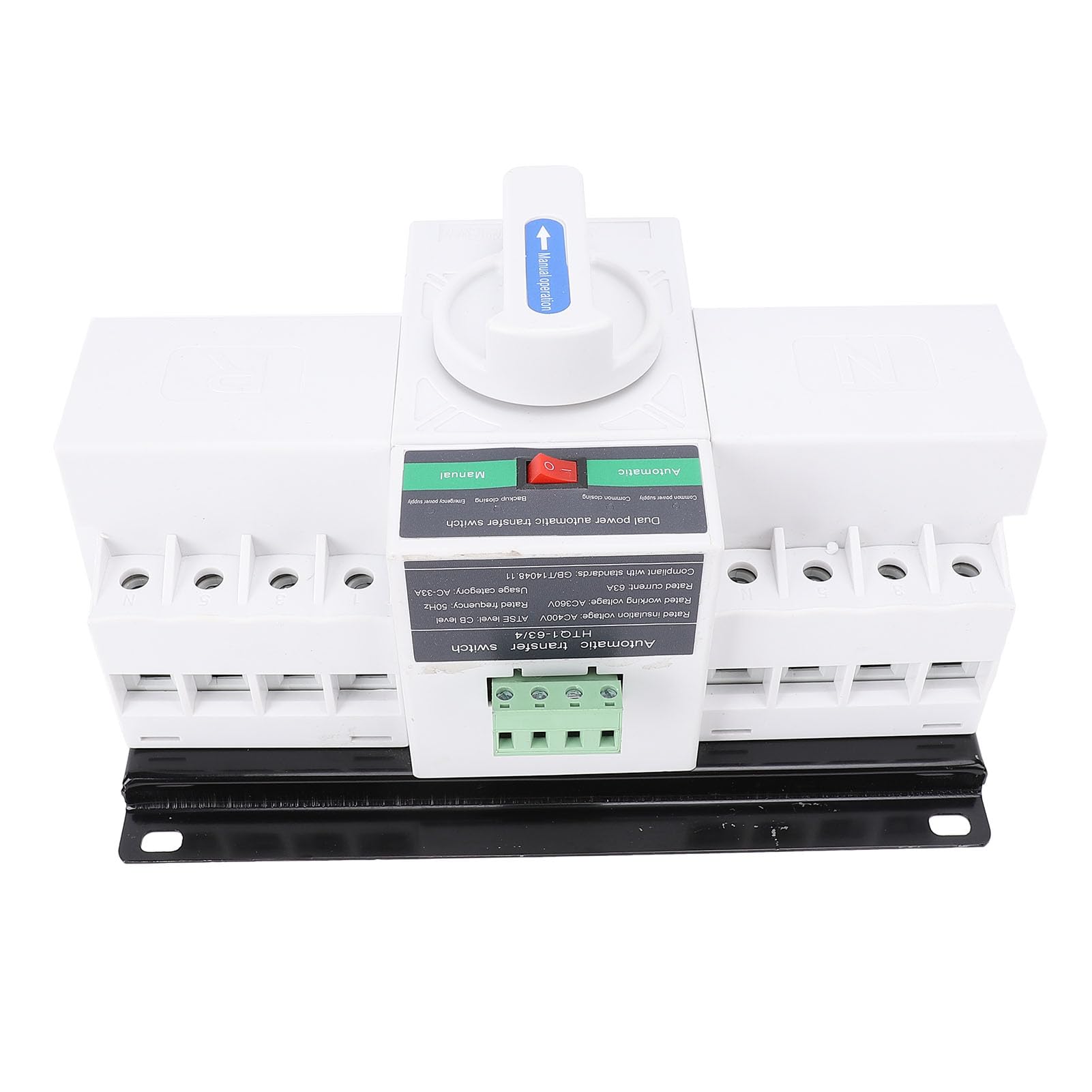 Interruptor de Transferencia Automática 63A de Doble Potencia 4P 400V Transición de Energía Confiable para Cargas ATS Retardante de Llama Compacto para Hospitales y Edificios Comerciales