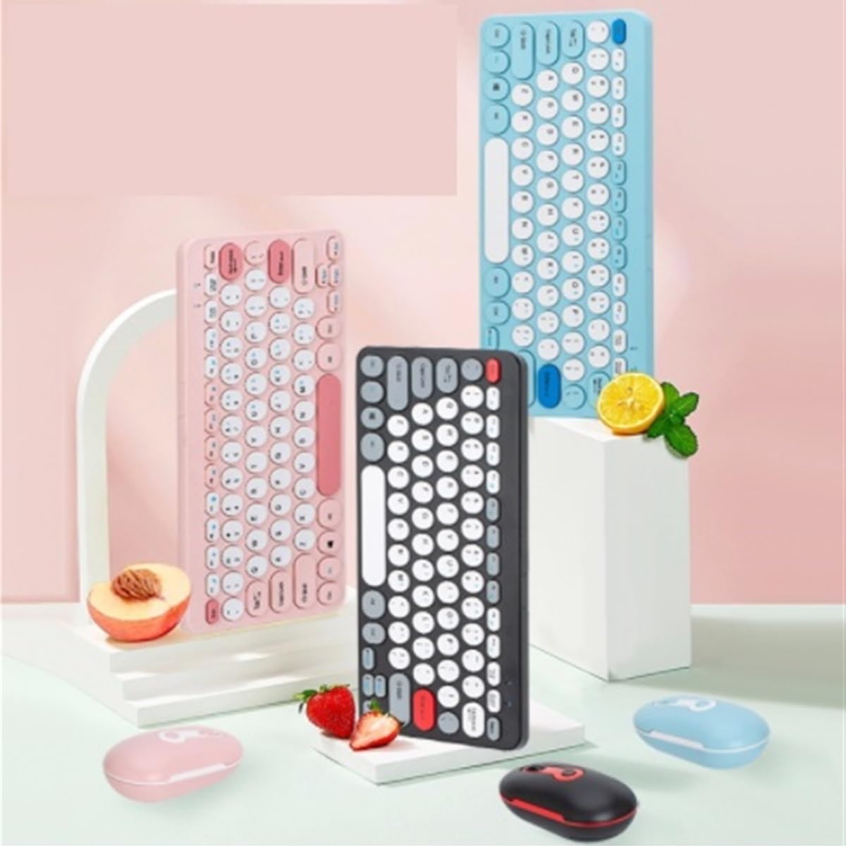 Klawiatura i Mysz do Gier, Kombinacja Klawiatury Komputerowej I Myszy Cicha Konstrukcja Myszy 2.4G Nadaje Się Do Laptopa I Komputera Wodoszczelna Klawiatura i Mysz(Multi-colored1)