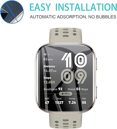 Miniatura 5 de Paquete de 2 protectores de pantalla de vidrio templado para Huawei Watch GT 4 de 1.614 pulgadas, dureza 9H, ultra resistente, antihuellas, sin