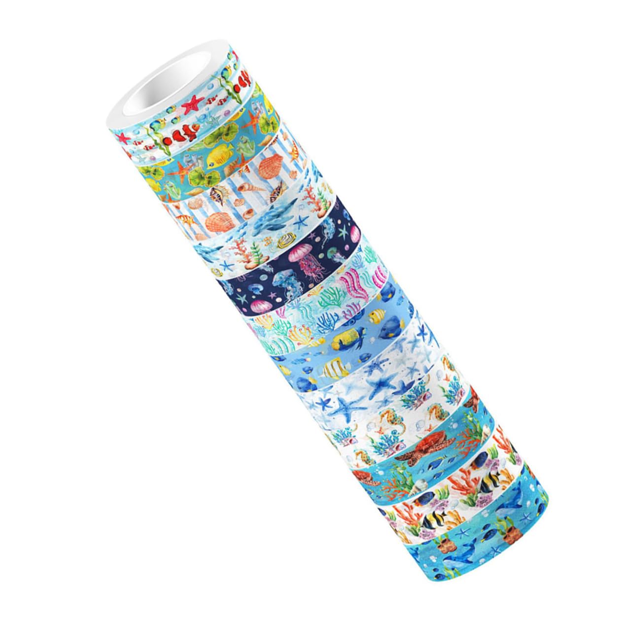 DOITOOL 4 Ensembles Biote Sous-marin Autocollant Scrapbooking Artisanat Pour Ruban Adhésif Scène Adulte Océan Mignon Stickers Pastel Ruban De Scrapbooking Autocollants 12 Rouleaux*4