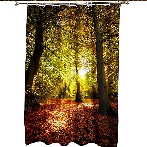Rideau de douche 165x200cm polyester anti moisissure décor arbres - 7