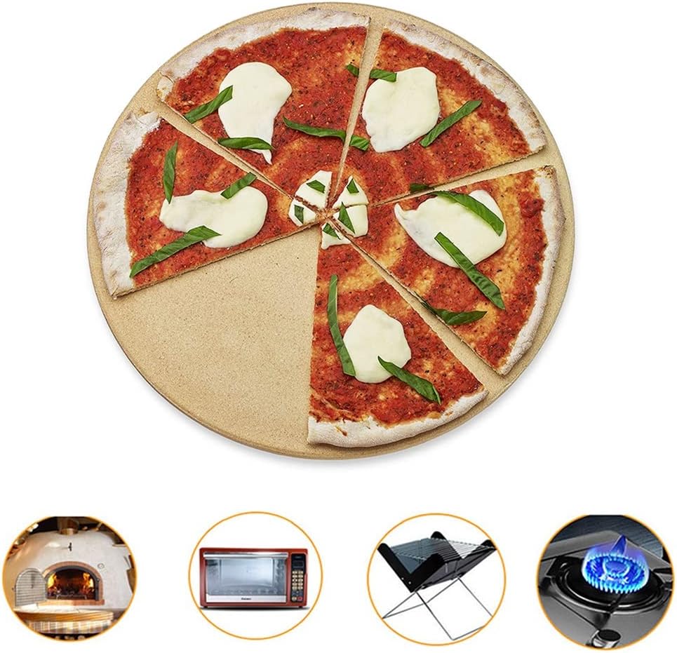 GANFANREN 10 & 13 Inch Pizza Stone for Cooking Baking Grilling Thick - Pizza Tools for Oven and Bbq Grill Bakeware Kitchen (Size : 13inch) : Patio, Lawn & Garden