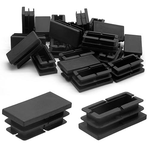 Piutouyar Tapas rectangulares de tubo, inserto de enchufe de plástico, tapa de extremo negra para inserto de orificio de tubo, vallas, protección