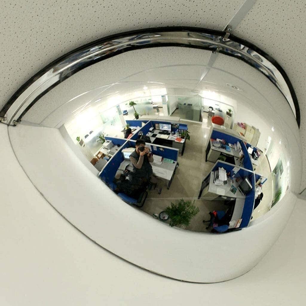 wypukłe lustro zewnętrzne Wypukłe lusterko bezpieczeństwa do montażu sufitowego, ruch na zewnątrz Lustro szerokokątne Panoramiczne lustro wypukłe z półkopułą, kąt widzenia 180 stopni, lustro sferyczne