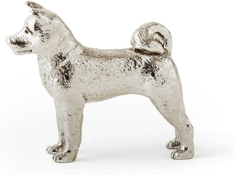 Generic Japanese-Akitainu Made in UK Artistic Style Dog Figurine (Akita), Silver