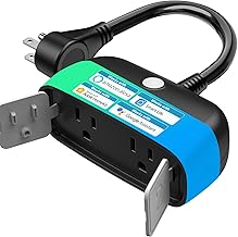 Outdoor Smart Plug Waterproof, Smart Homekit Outlet with 2 Sockets, Dual Waterproof Outlets, Smart Sockets Works with Homekit/Alexa/Google Home, Supports Remote & Voice Control(2.4Ghz Wi-Fi only)