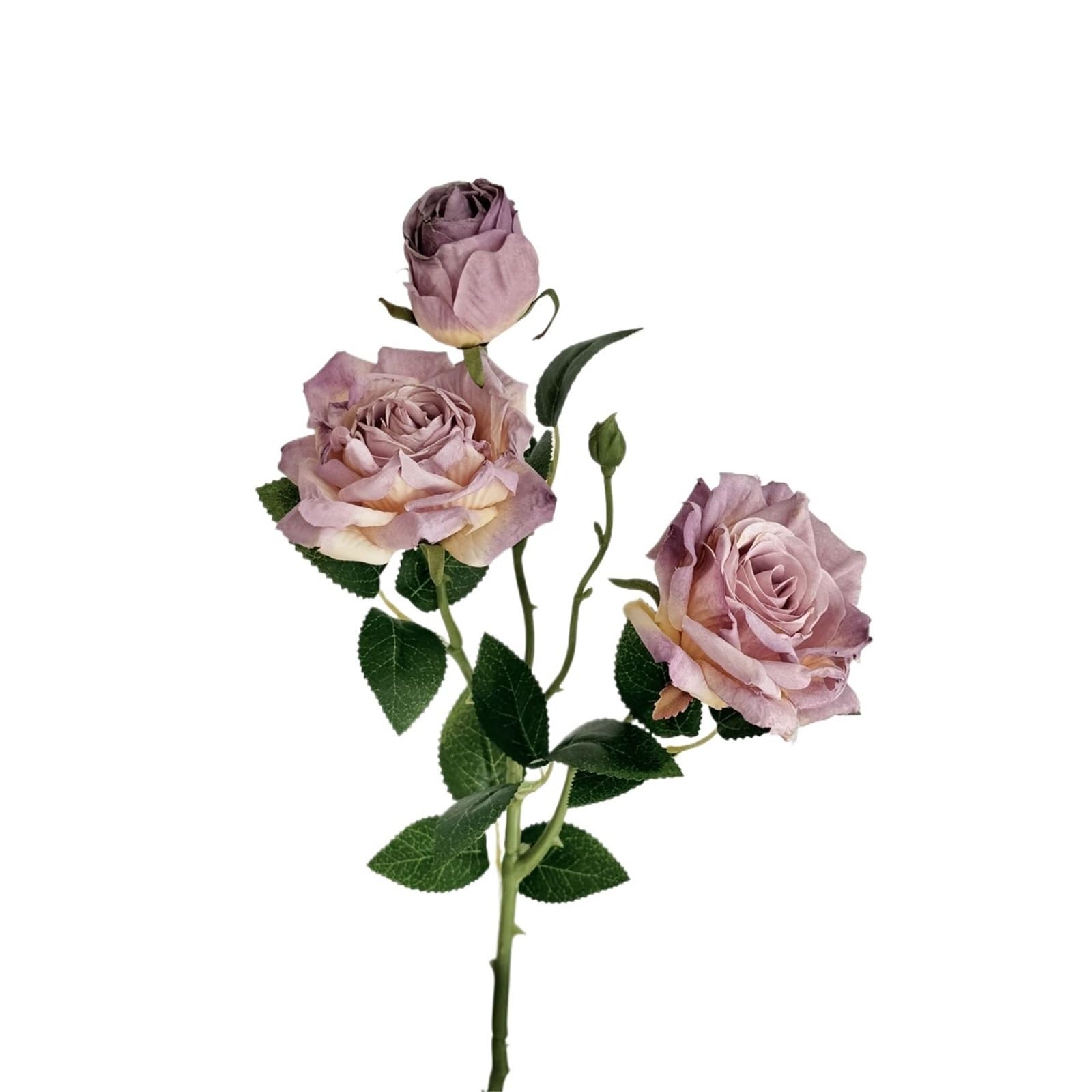 WLH Alexanders 3Heads Roses Wedding Bouquet Real Touch Artificial Flowers For Home Decor Flower Arrangement Centerpieces faux flower(Lila)