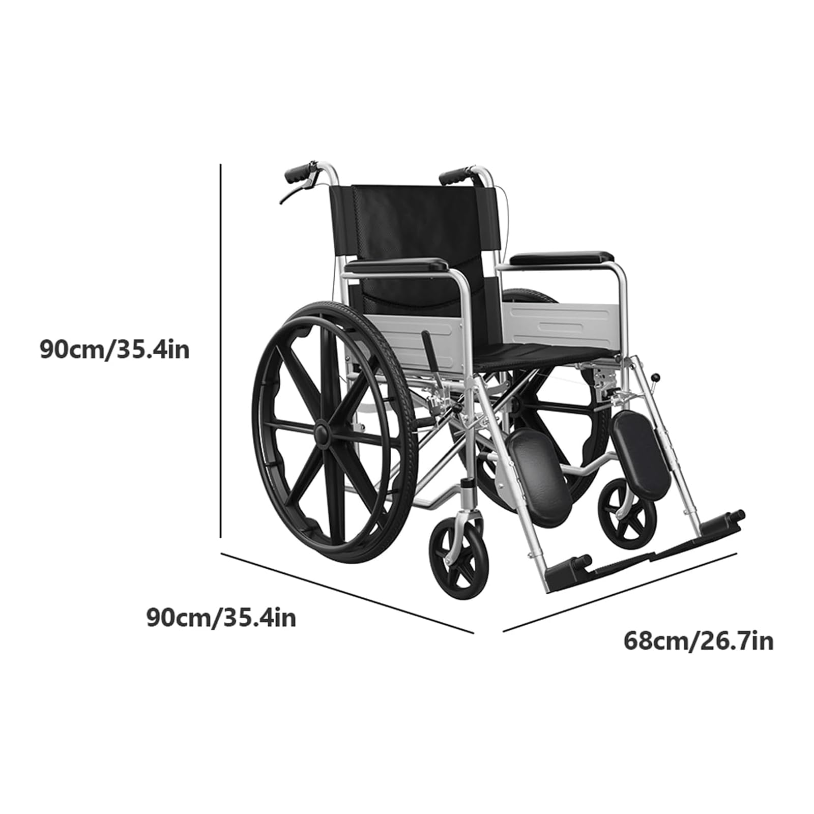 Wózek inwalidzki Opvouwbare transportrolstoelen Senioren Lichtgewicht rolstoelen Draagbare transportstoel Belasting 220 lbs Mobiele zorgrolstoelen wygodne