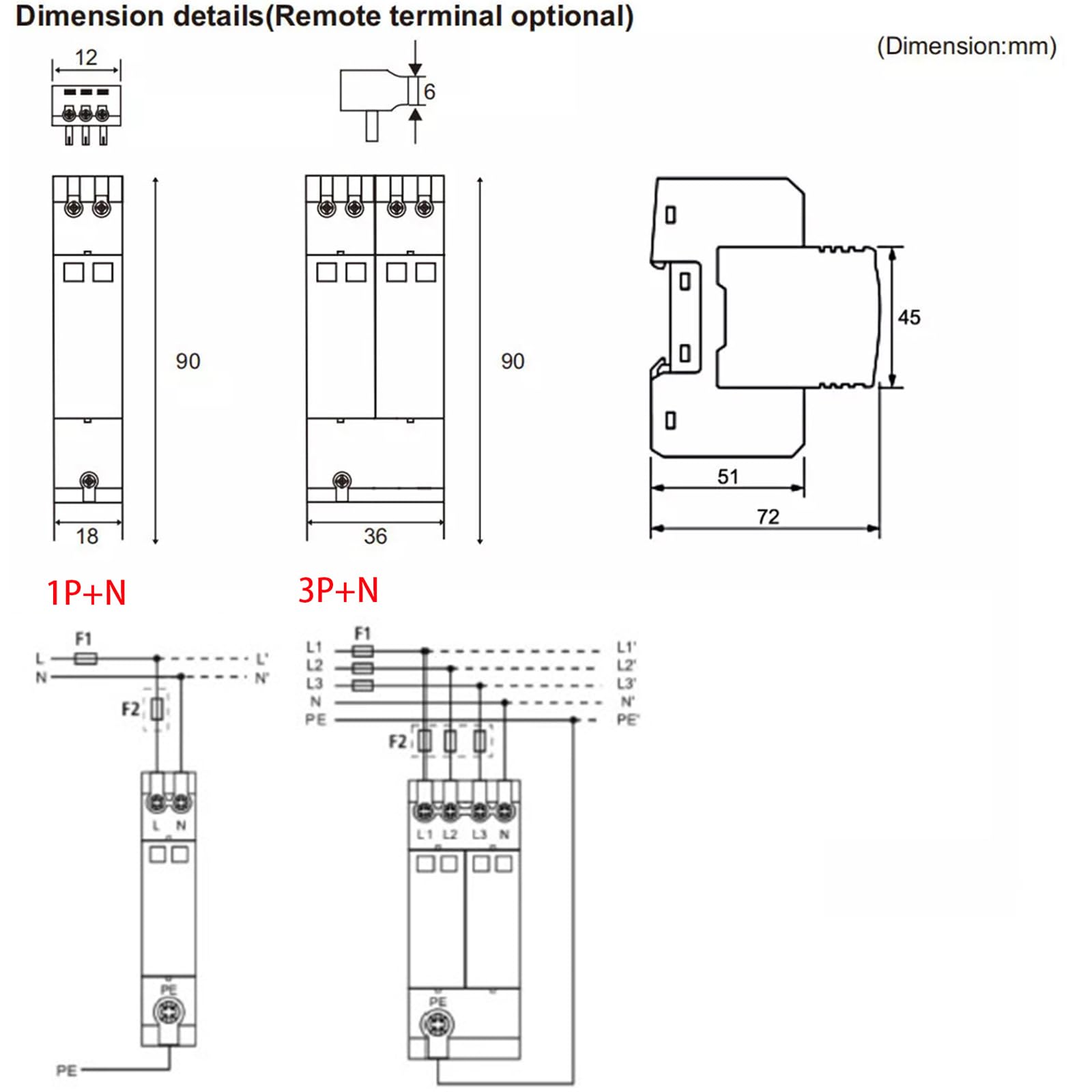 GEYA Dispositivo di scaricatore a bassa tensione SPD 20-40KA 1P+N AC275V