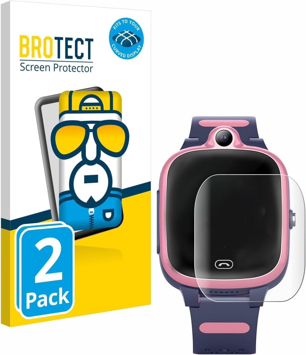 brotect 3D Curved Screen Protector Compatible with Fitonme 4G Smartwatch (2 Pack) - Full Screen Coverage