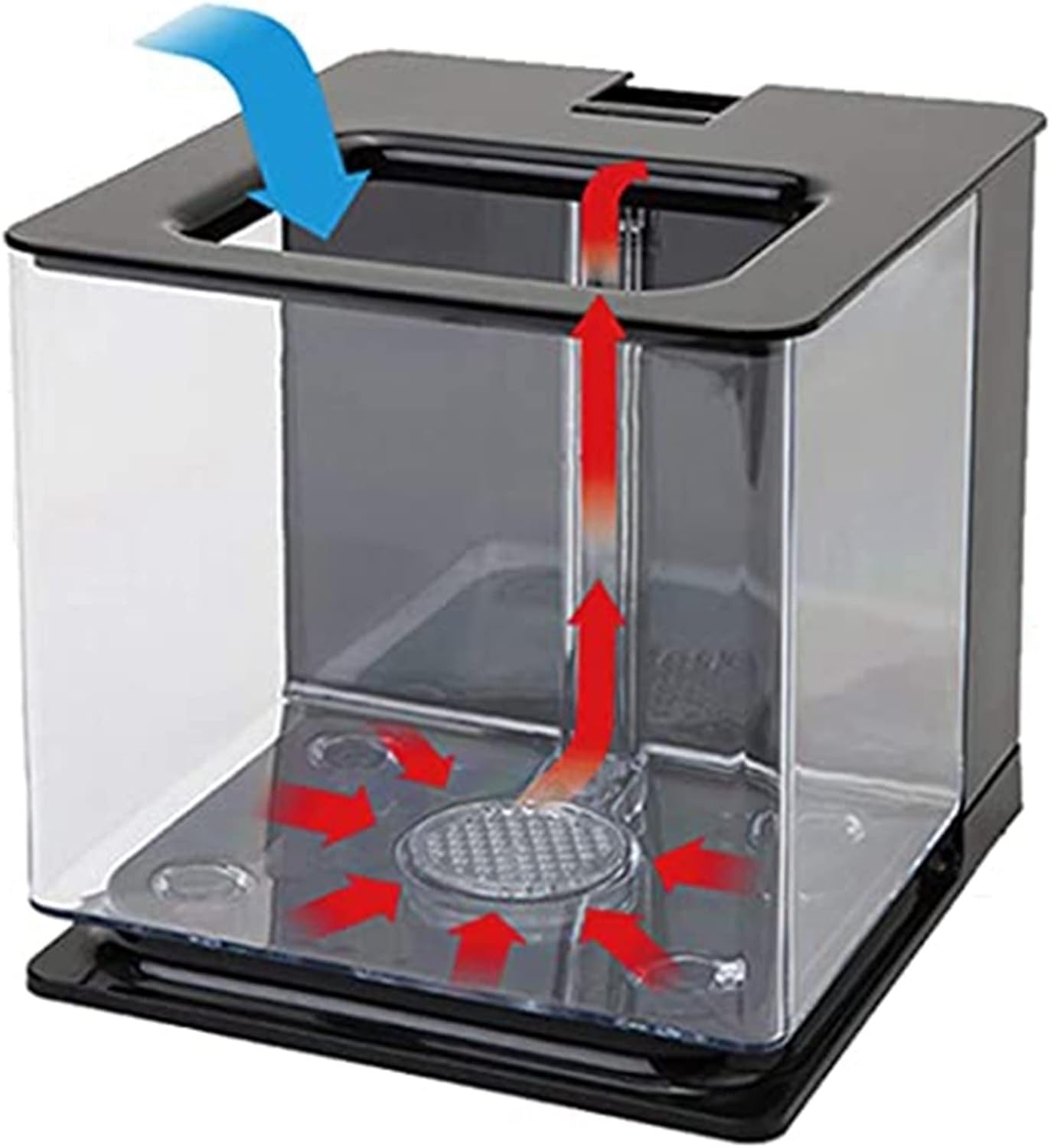 Fish Tabk Fish Tank Aquarium Fish Tank Easy to Change Water Acrylic Resin Small Fish Tank Office Desktop Decoration Cool Fish Tank(B)