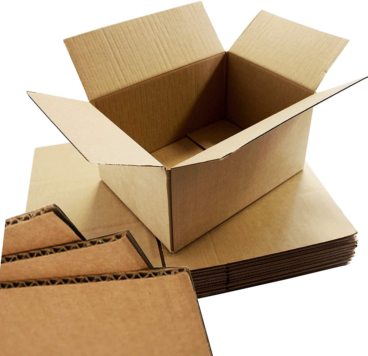 Cardboard Storage Boxes | Brown Single Wall |e-Flute | Shipping House Move | Flat Packed | 9" x 6" x 6" (22.9cm x 15.2cm x 15.2cm) | (10 Boxes)