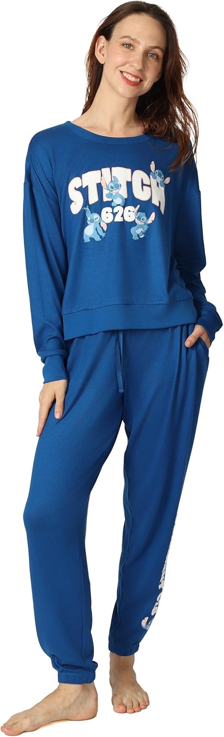 Disney womens 2-piece Loose-fit Pajama Set, Soft & Comfortable Nightwear for Adults - Image 2