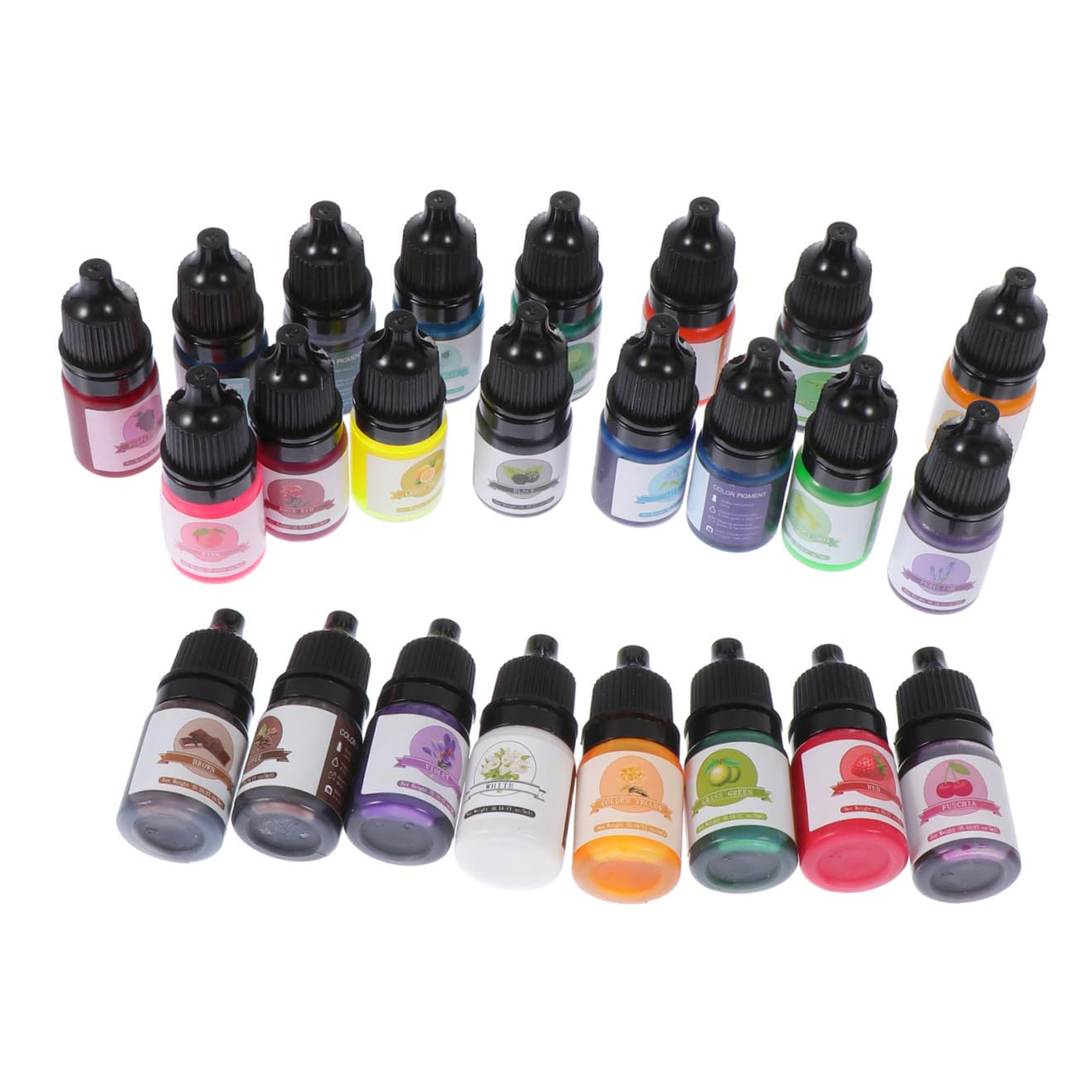 Hohopeti 24 Colorantes Líquidos Concentrados de 5 Ml para Resina y Manualidades, Pigmentos Oleosos Mezclables para Fabricación de Joyas y Proyectos DIY