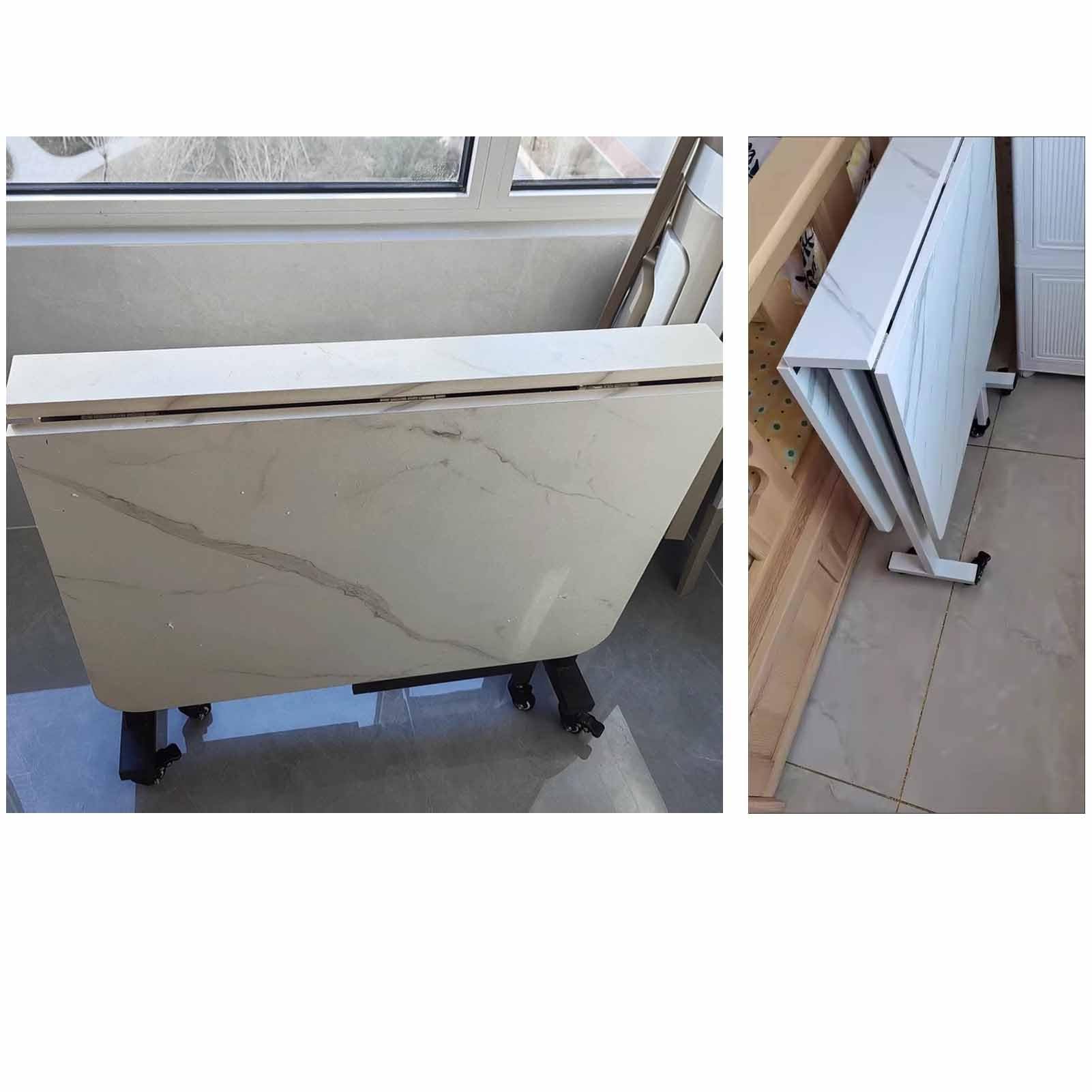 Wysuwany nowoczesny składany stół jadalny z kółkami oszczędzający miejsce składany stół kuchenny na spotkania i spotkania 120 x 70 cm (47,2 x 27,6 cala) - kolor 6