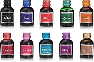 Calligraphy Ink 10 Colors Dip Pen Ink Set Art Writing Drawing Ink Bottles 30ml for Resin Art Tumbler Making Painting, 3.2*6cm, As Pictures Shown
