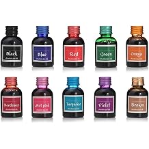 Calligraphy Ink 10 Colors Dip Pen Ink Set Art Writing Drawing Ink Bottles 30ml for Resin Art Tumbler Making Painting, 3.2*6cm, As Pictures Shown