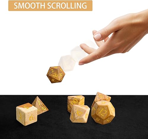 Miniatura 5 de Dados de piedras preciosas hechas a mano DND, dados de piedra para Calabozos y Dragones, juegos de dados RPG, accesorios de D&D, regalo de imagen