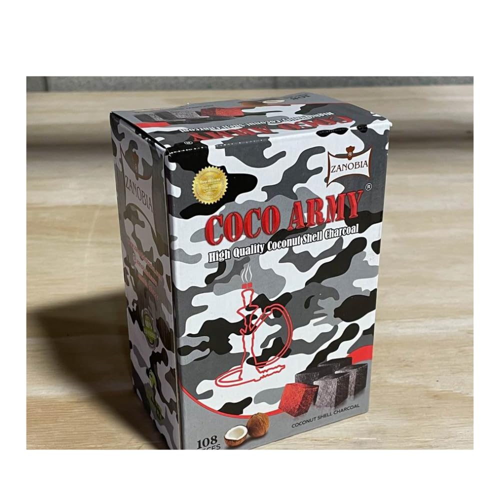 Coco Army Coconut Charcoal Flats for Shisha/Bakhour (1kg / 108 pieces)
