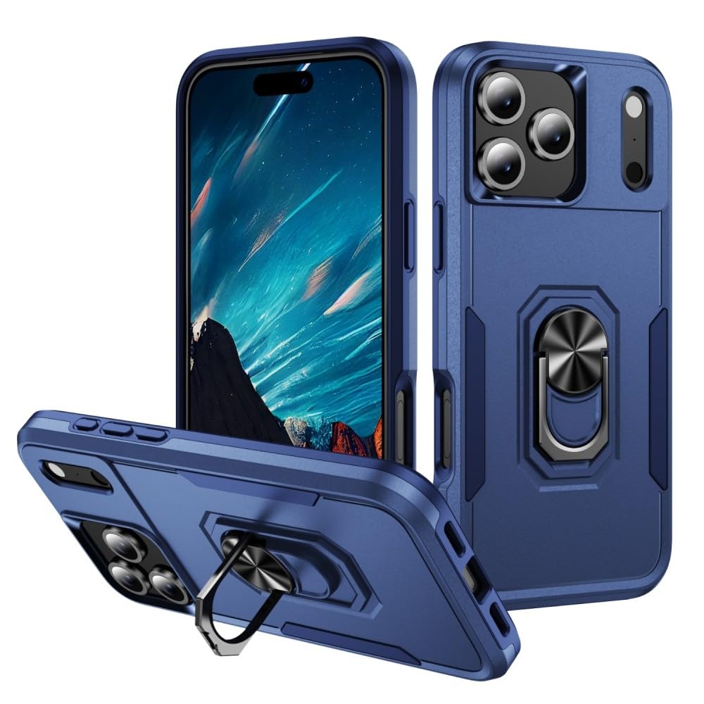 Coque iPhone 15 Pro Max rigide bleu foncé design antichoc premium - 8