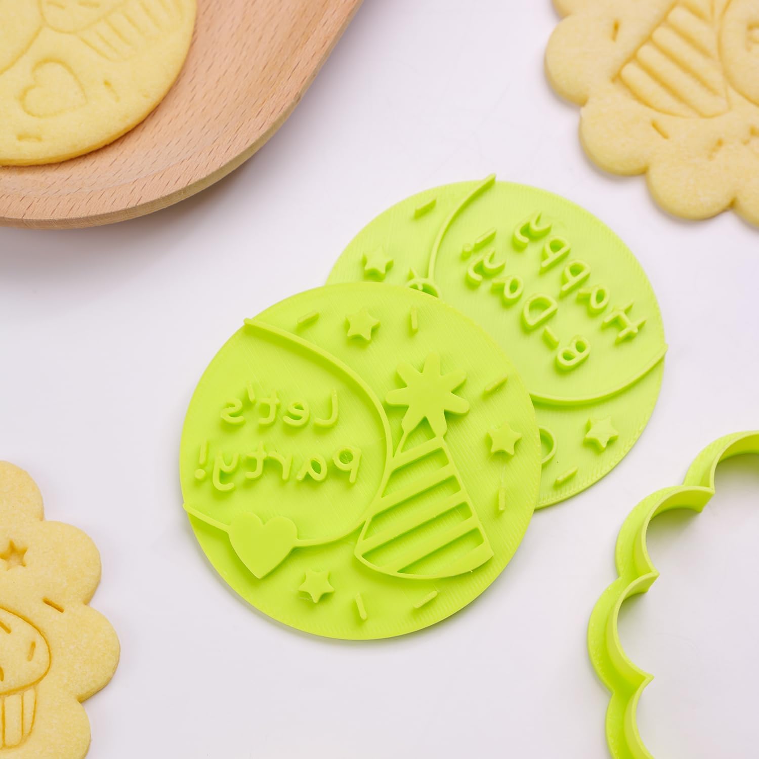 KALAIEN 6 Pcs Happy Birthday Embosser,3D Cookie Stamps,Sweet Stamps Cake Decorating Fondant Cutters for DIY Baking Cake/Sugar Paste/Cupcake/Chocolate - Image 9