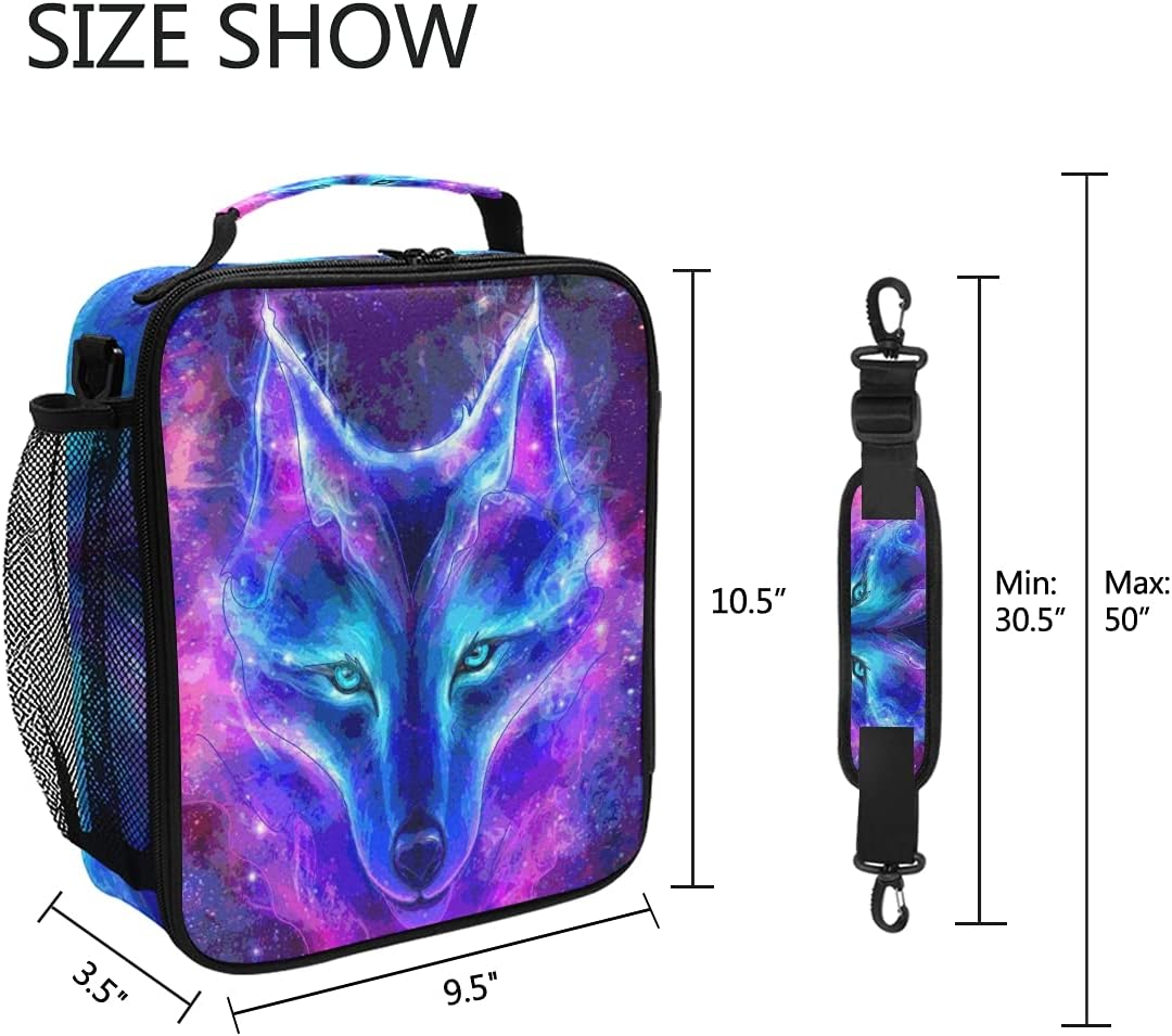 Diagram showing dimensions of the lunch bag