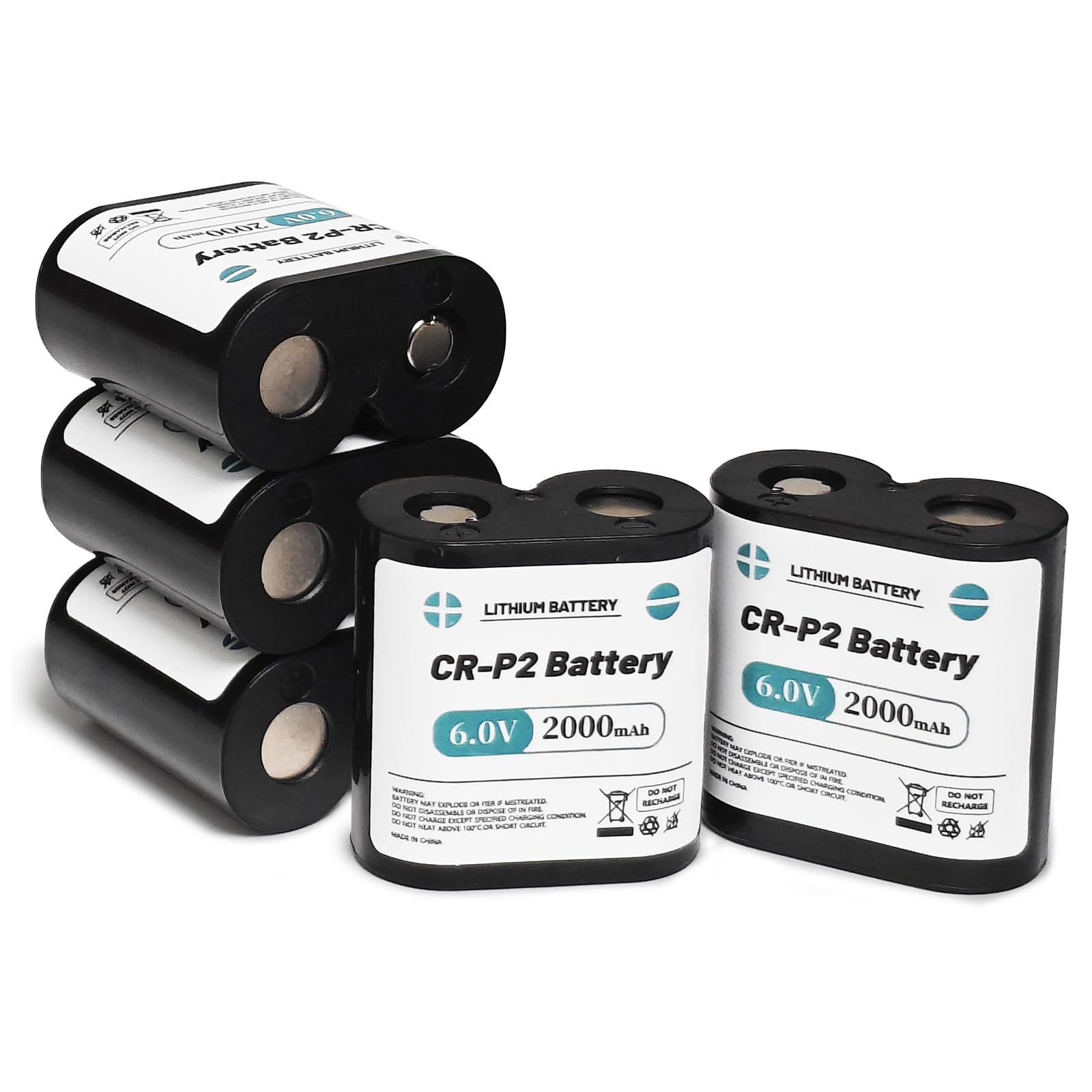 CR-P2 6V 2000mAh Battery – Premium A-Grade Cells with Low Internal Resistance &amp; Stable Voltage | Replaces 223A, 2CR-P2, EL223AP, DL223A | Flame Retardant Housing(5-Pack)