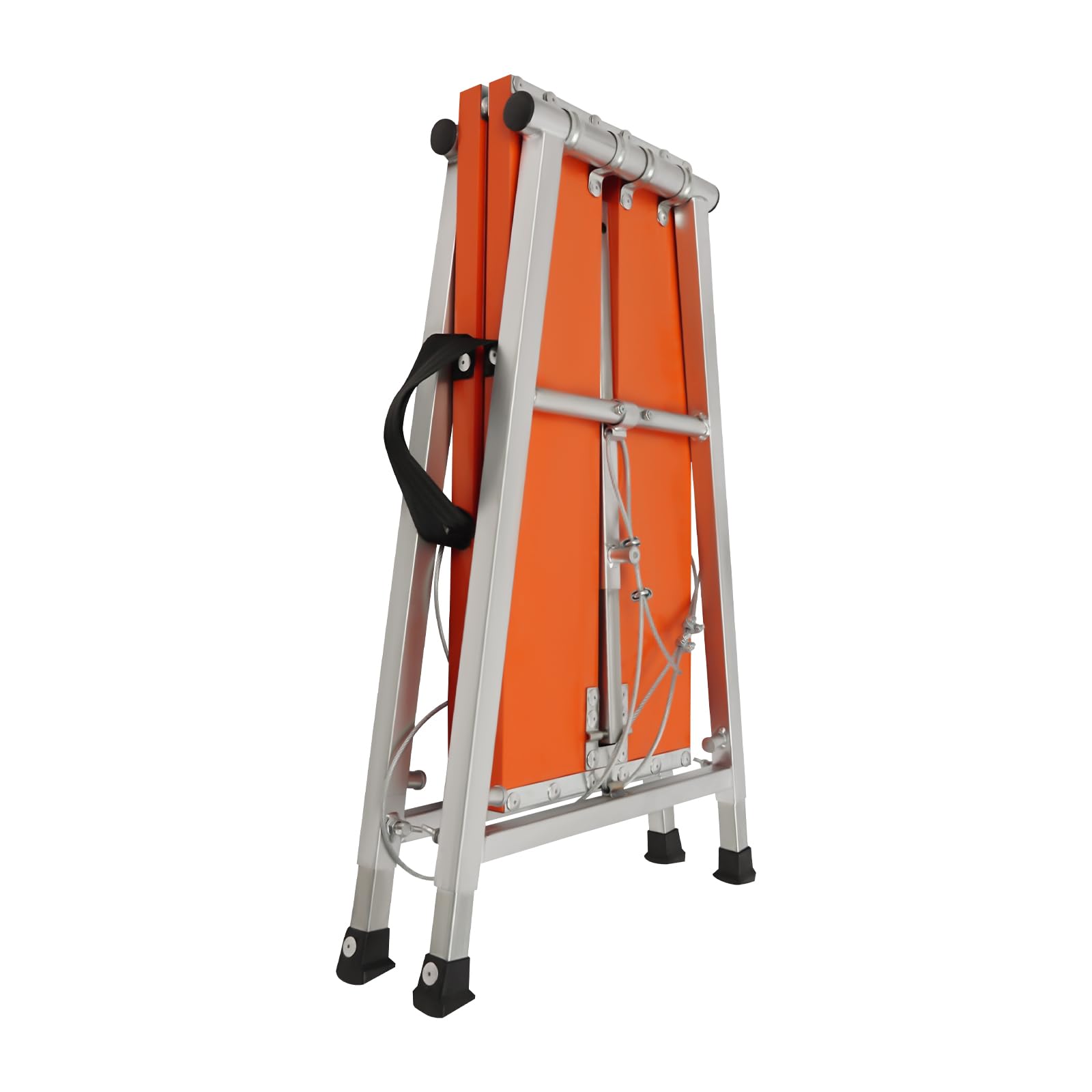 Plateforme de travail pliable et réglable en hauteur, en alliage d'aluminium orange argenté pour la décoration de la maison, peinture murale, nettoyage des fenêtres, avec capacité de charge de 200 kg