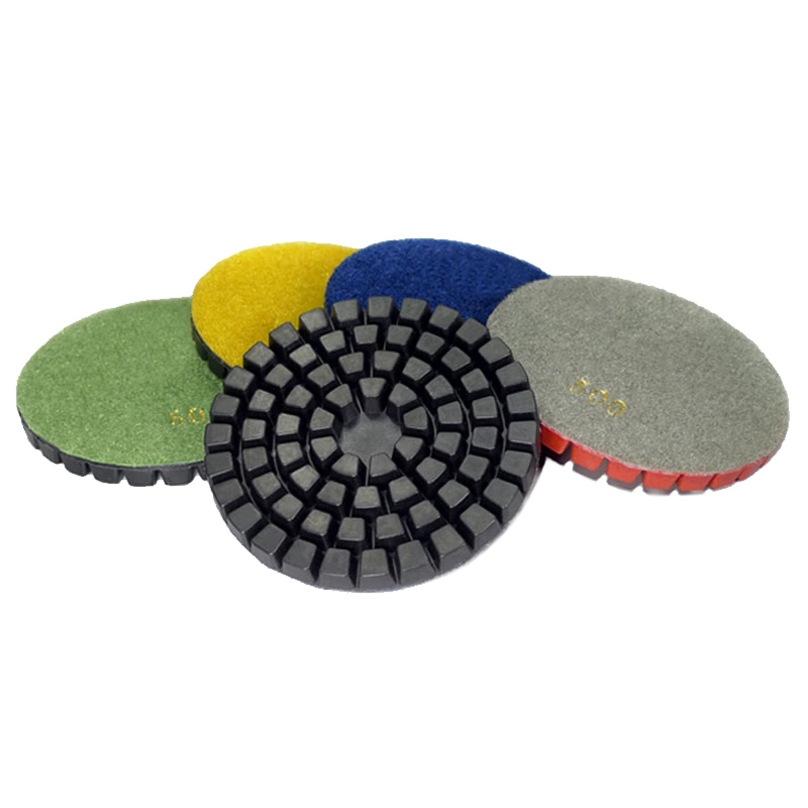 Almohadillas pulidoras de diamante, 7 piezas/lote de discos de lijado de pulido de diamante de 4 pulgadas, 100 mm, resina adhesiva, almohadillas de pulido for renovar pisos de concreto, reparación de