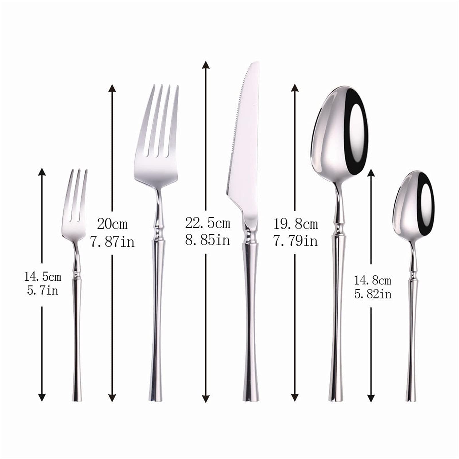 Edelstahlbesteck Besteckset, Besteck-Sets Besteck Edelstahl Löffel Gabel Messer Set Spiegel Licht Geschirr Geschirr Set Kaffee Tee Löffel Besteck Set
