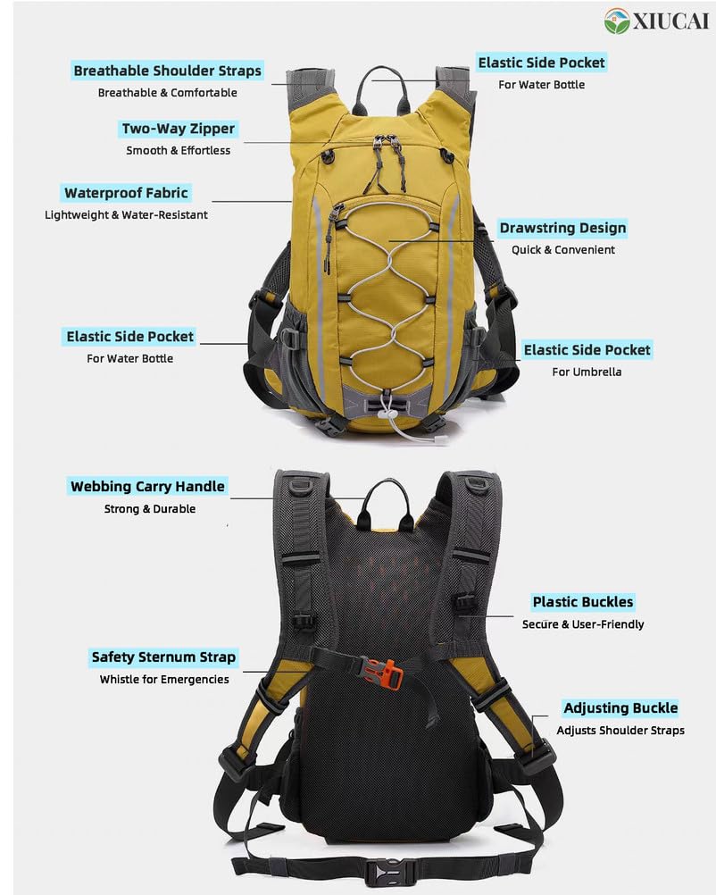 Lekki Wodoodporny Plecak Turystyczny 35L Pojemność 24x13x43cm Oddychający Daypack z Szelkami Air Cushion dla Podróży Outdoor Mężczyźni Kobiety,White