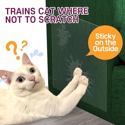 Miniatura 9 de HA SHI 10 Sheets 17x12 inch XXL - Cat Scratch Deterrent Tape - One  Double Sided Sticky - Furniture Couch Protectors from Cats